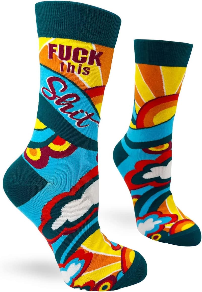 Funny Women's Crew Socks with Naughty Saying