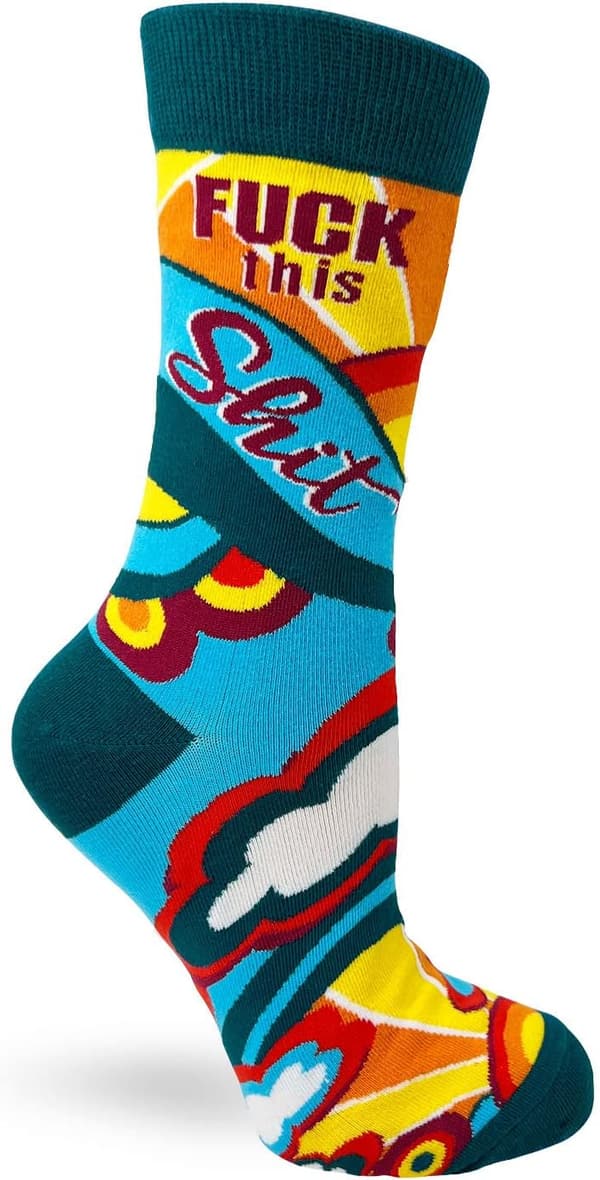 Funny Women's Crew Socks with Naughty Saying