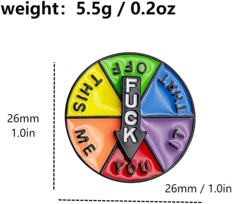 Funny Enamel Pin - Color Wheel Design for Backpacks