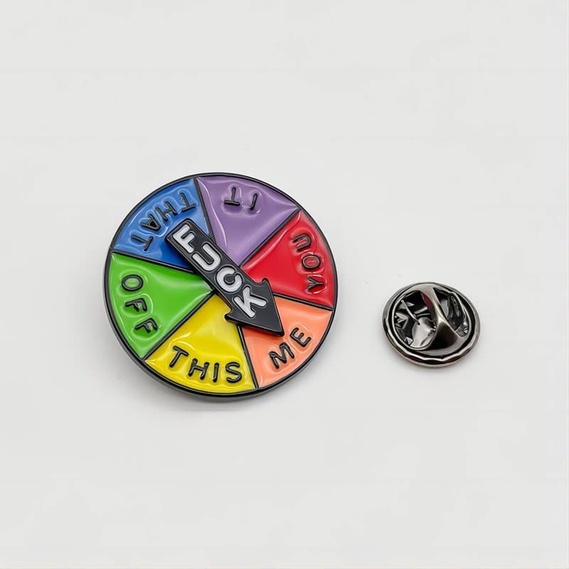 Funny Enamel Pin - Color Wheel Design for Backpacks