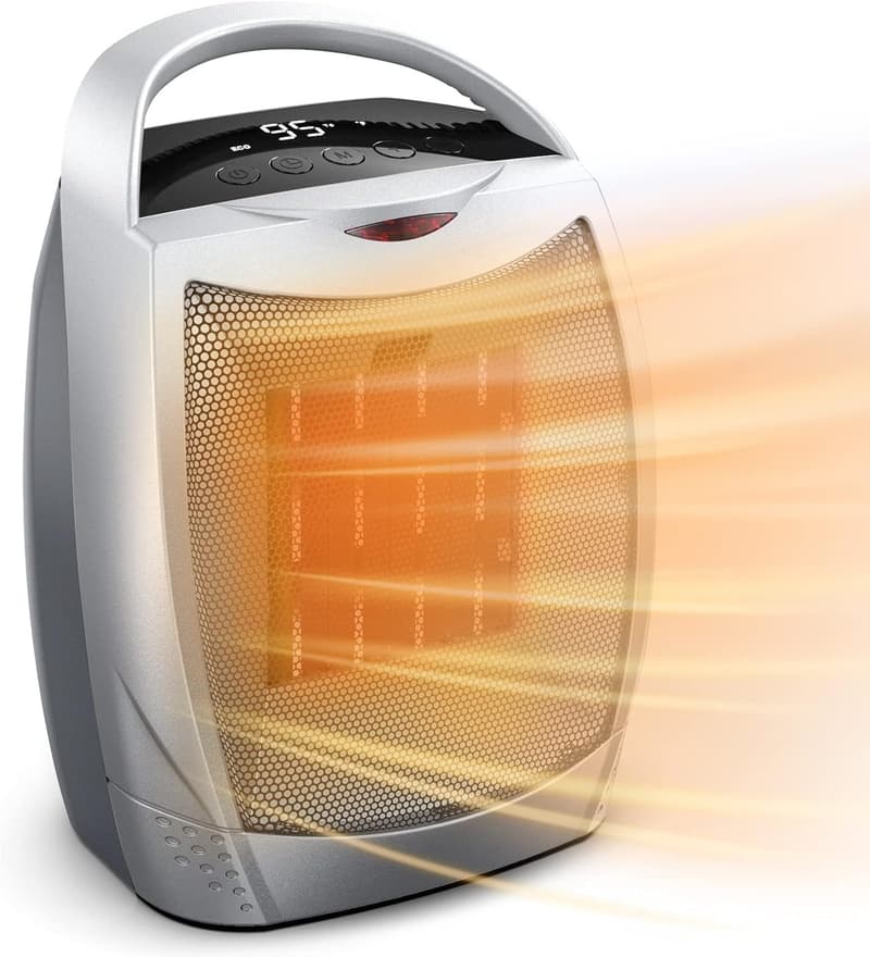 1500W Portable Electric Space Heater with Timer & Safety Features