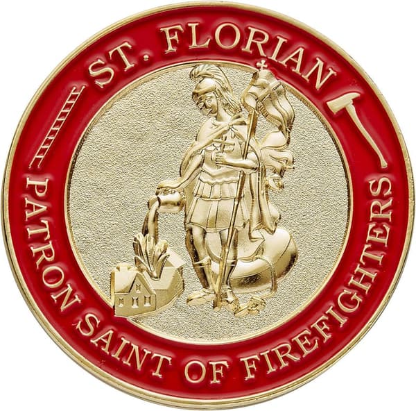 St. Florian Firefighters Challenge Coin with Prayer