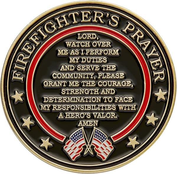 St. Florian Firefighters Challenge Coin with Prayer