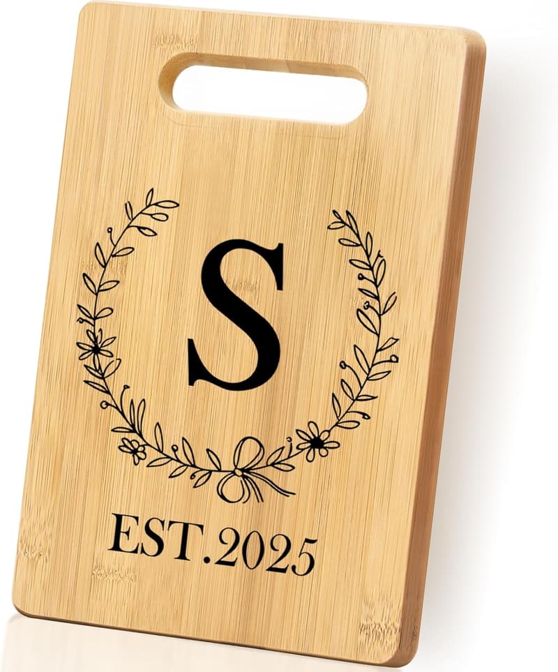 Personalized Monogrammed Cutting Board for Newlyweds