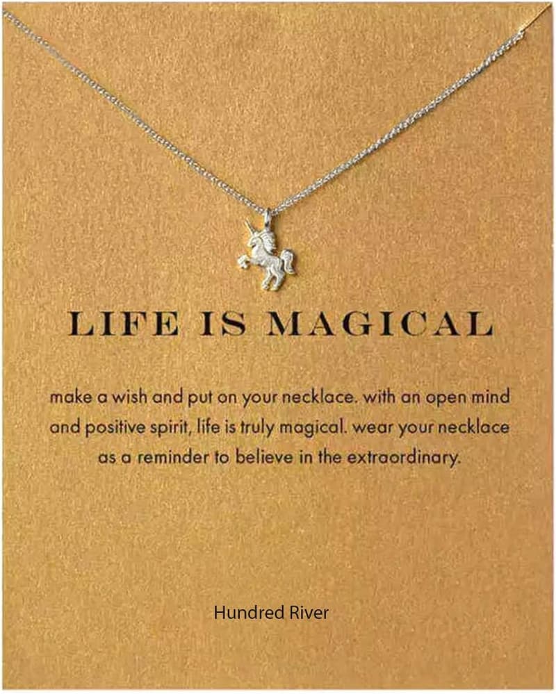 Friendship Compass Necklace with Elephant Pendant and Gift Card