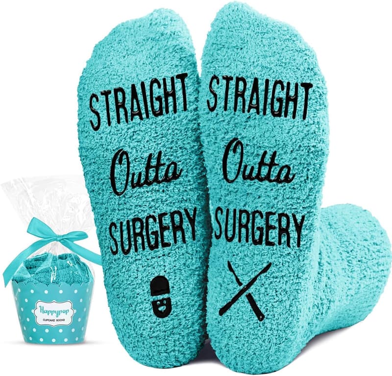 Get Well Soon Socks for Women & Men - Green After Surgery