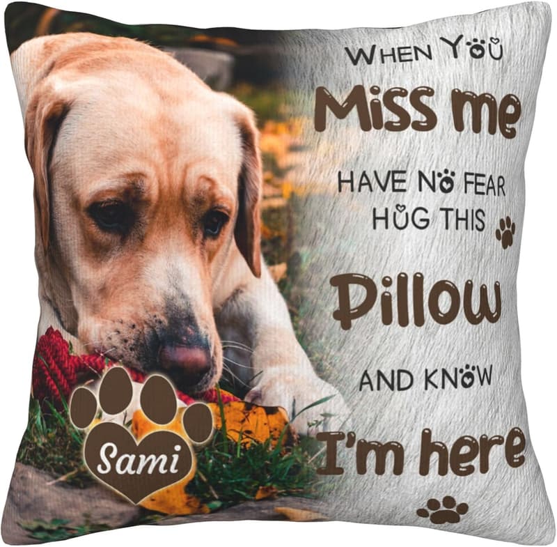 Pet Memorial Throw Pillow with Personalized Photo