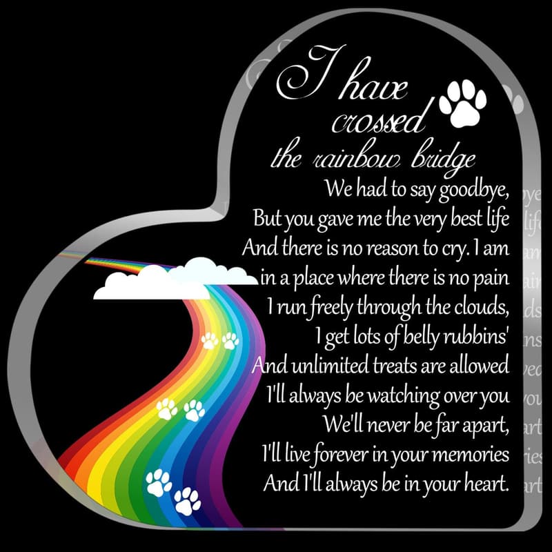 Pet Memorial Sympathy Gift - Acrylic Rainbow Bridge Keepsake