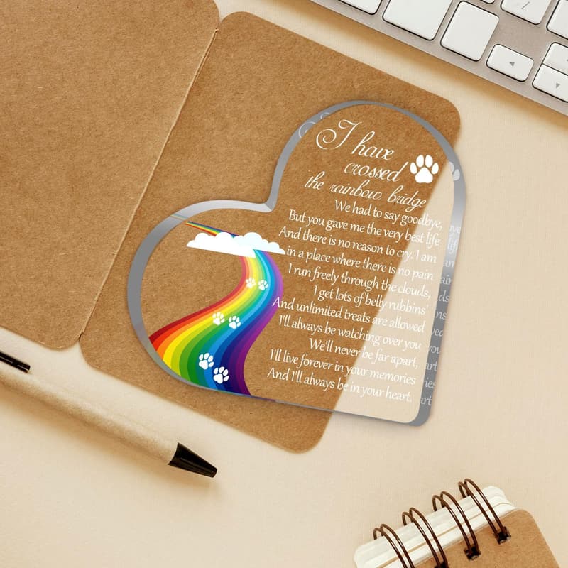 Pet Memorial Sympathy Gift - Acrylic Rainbow Bridge Keepsake