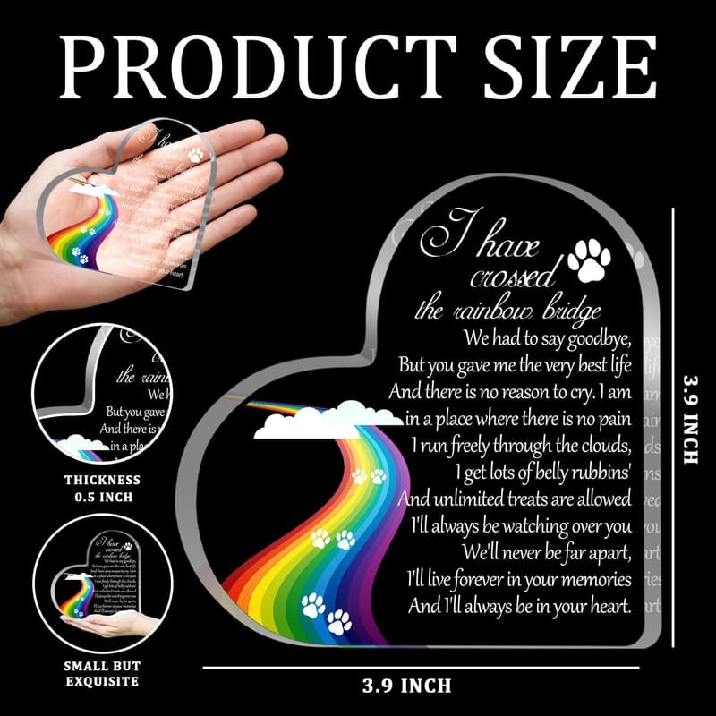 Pet Memorial Sympathy Gift - Acrylic Rainbow Bridge Keepsake