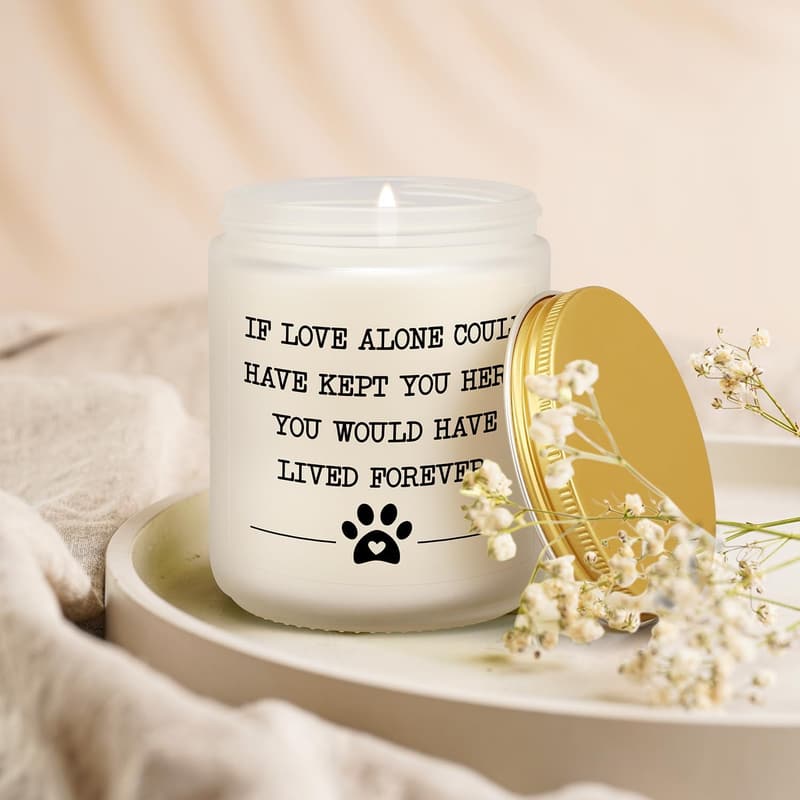 Pet Memorial Candle for Dog or Cat Loss - Sympathy Gift