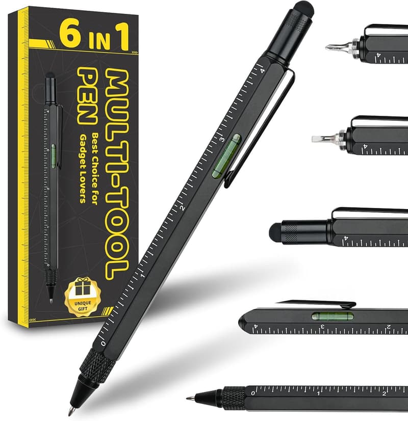 6-in-1 Multitool Pen for Him - Cool Gadgets Gift