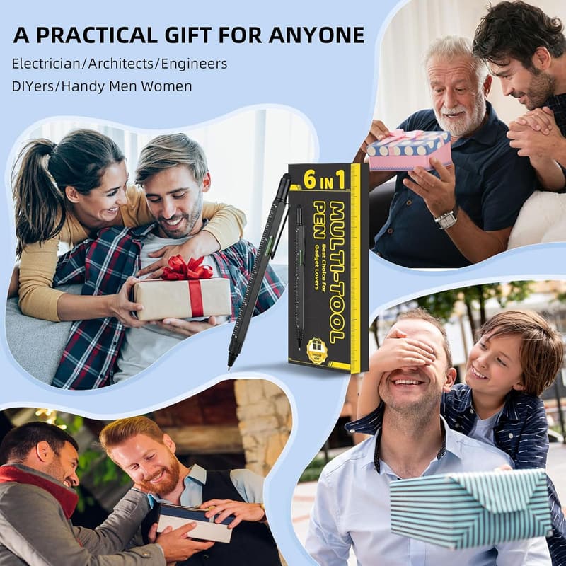 6-in-1 Multitool Pen for Him - Cool Gadgets Gift