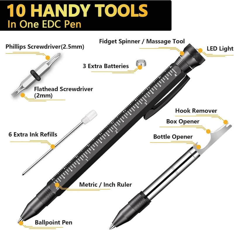 10-in-1 Multitool Pen - Unique Gifts for Men