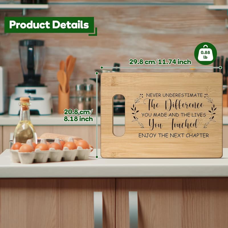 Retirement Gift - Bamboo Cutting Board for Women