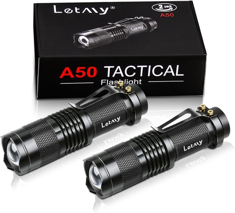 Super Bright Waterproof Mini Tactical Flashlights (2 Pack)