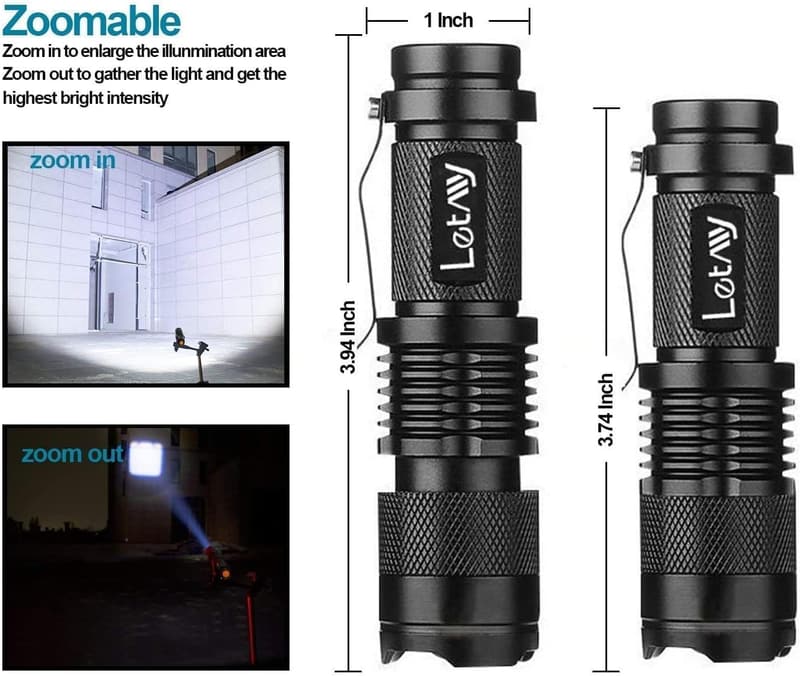 Super Bright Waterproof Mini Tactical Flashlights (2 Pack)