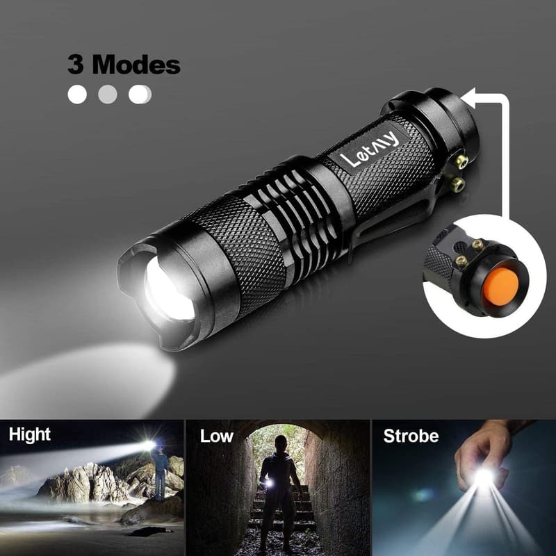 Super Bright Waterproof Mini Tactical Flashlights (2 Pack)