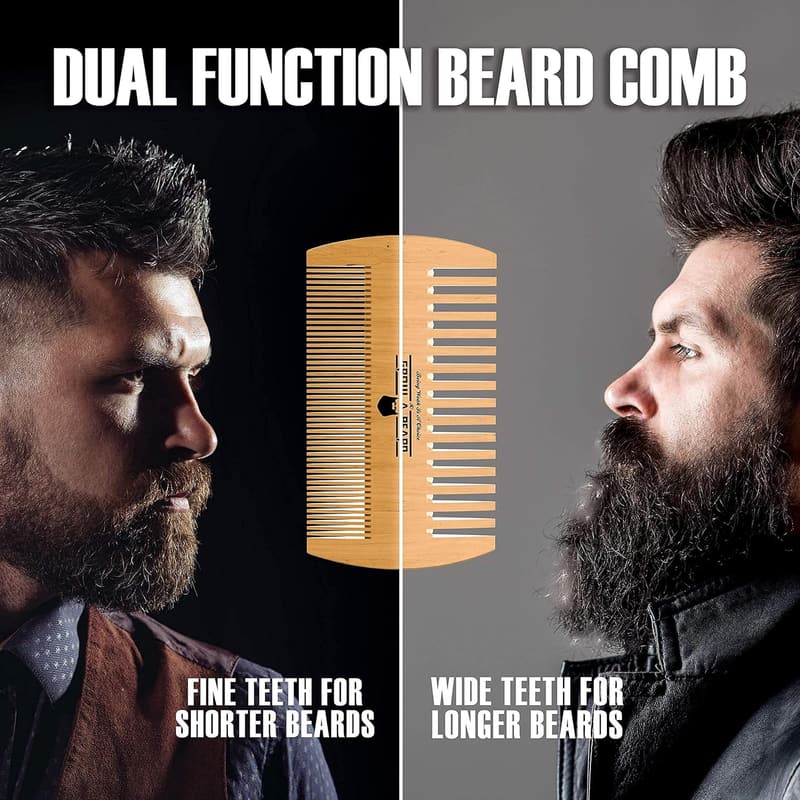 Men's Beard Grooming Kit: Boar Bristle Brush & Comb Set