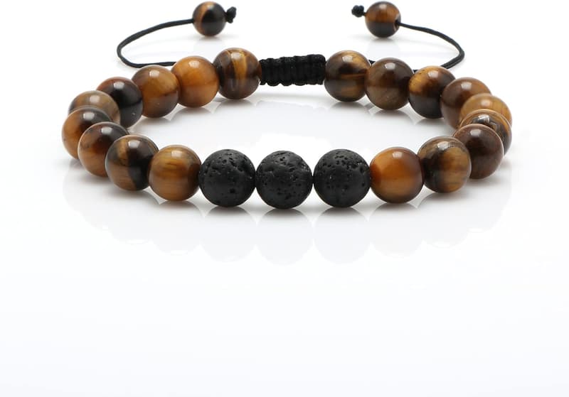 Tiger Eye Men's Bracelet for Father's Day - Adjustable 8mm Gift