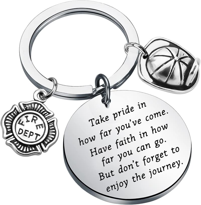 Firefighter Graduation Keychain - Proud Accomplishments Gift