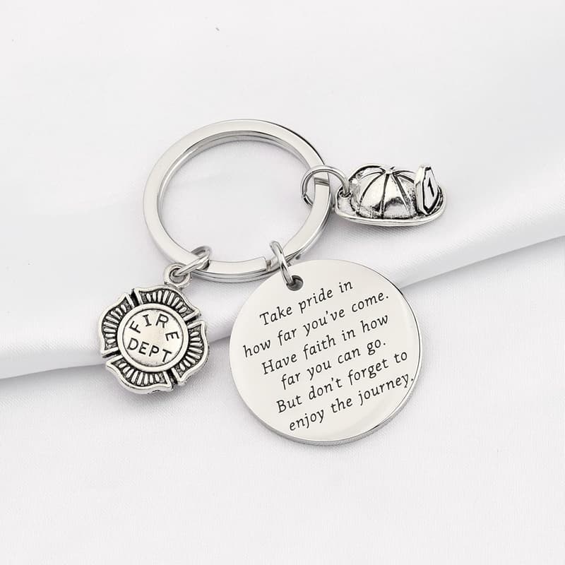 Firefighter Graduation Keychain - Proud Accomplishments Gift