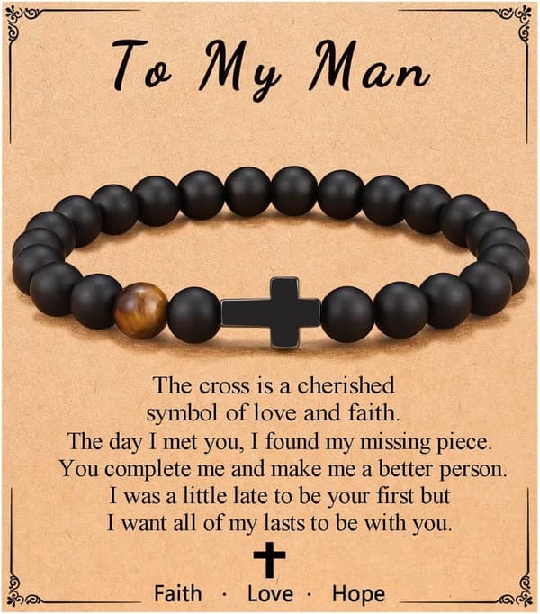 Men's Cross Bracelet - Ideal Gift for Birthday or Graduation