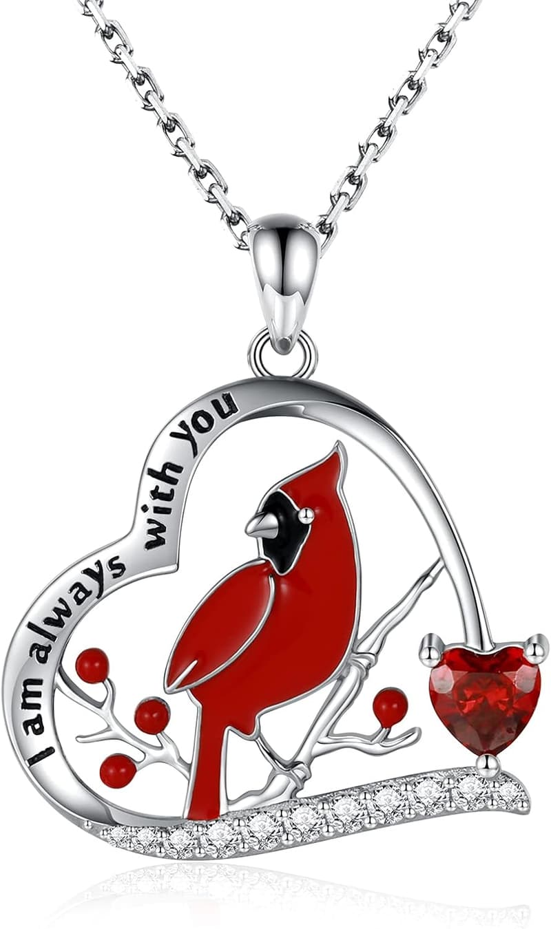 Memorial Gift for Women - 925 Sterling Silver Cardinal Necklace