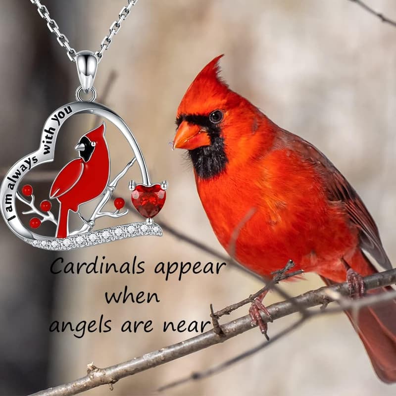 Memorial Gift for Women - 925 Sterling Silver Cardinal Necklace