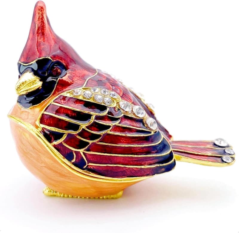 Cardinal Bird Keepsake Jewelry Box for Women