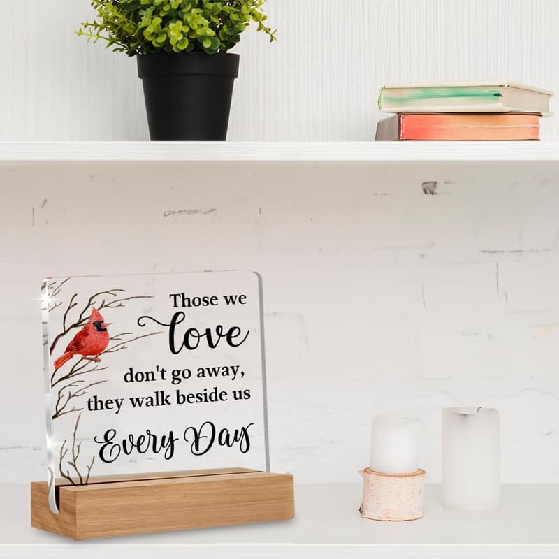 Cardinal Memorial Sign for Sympathy and Remembrance