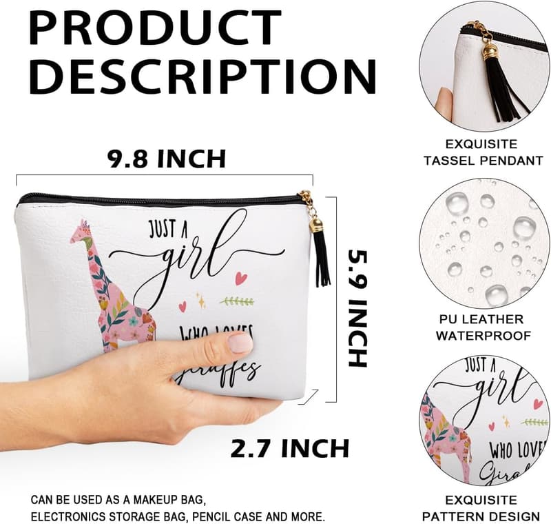 Giraffe Makeup Bags Set - Perfect Birthday Gift for Animal Lovers