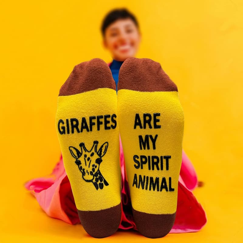 Animal Lover Socks: Funny Giraffe & Bunny Designs for Women