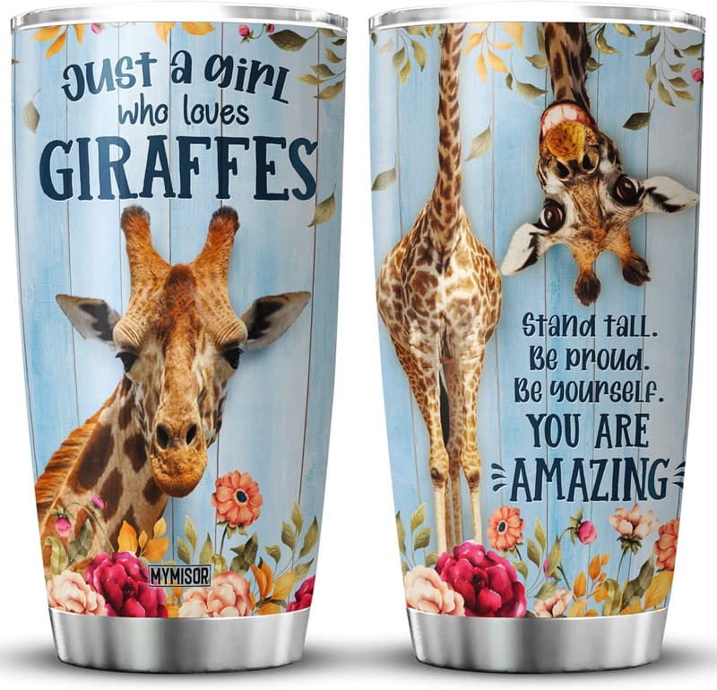 Inspirational Giraffe Tumbler - 20oz Stainless Steel Mug for Women