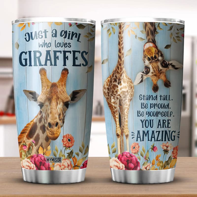 Inspirational Giraffe Tumbler - 20oz Stainless Steel Mug for Women