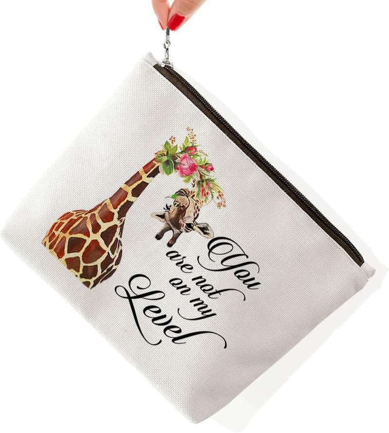 Funny Giraffe Makeup Bag for Women - Unique Gift