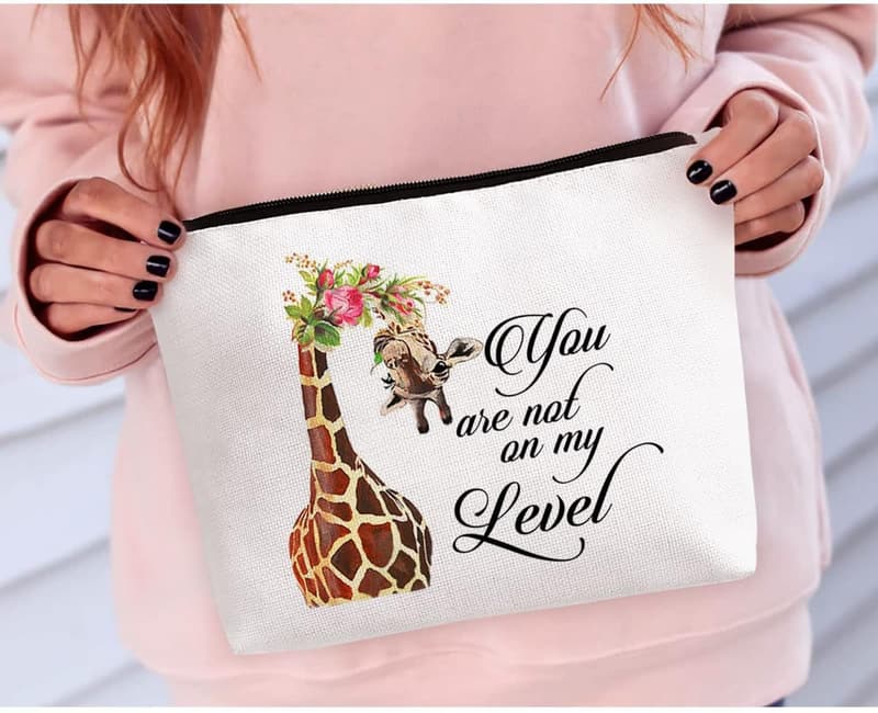 Funny Giraffe Makeup Bag for Women - Unique Gift