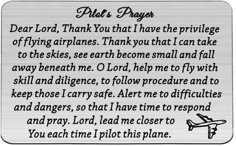 Pilot's Prayer Wallet Card - Perfect Gift for Aviation Lovers