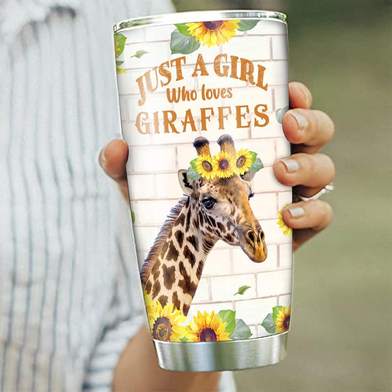 Giraffe-Themed Insulated Travel Tumbler 20oz - Birthday Gift