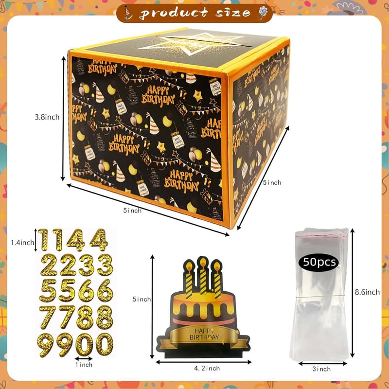 Birthday Cash Gift Pull Box for Fun Money Giving