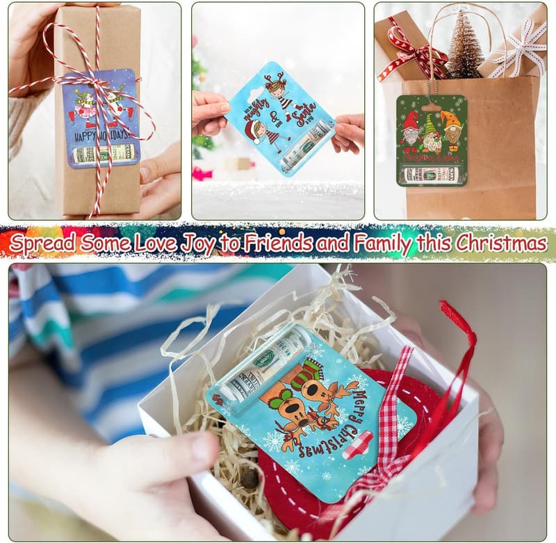 Christmas Money Holder Ornaments - 8-Pack Gift Card Holders