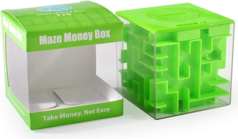 Money Maze Puzzle Box - Fun Gift for Kids and Adults (Green)