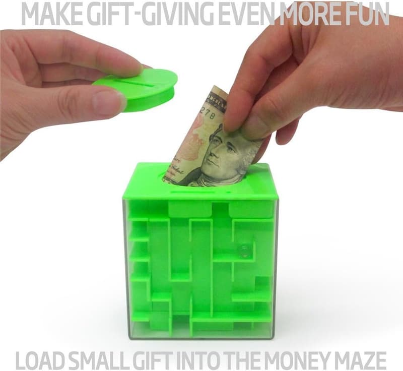Money Maze Puzzle Box - Fun Gift for Kids and Adults (Green)