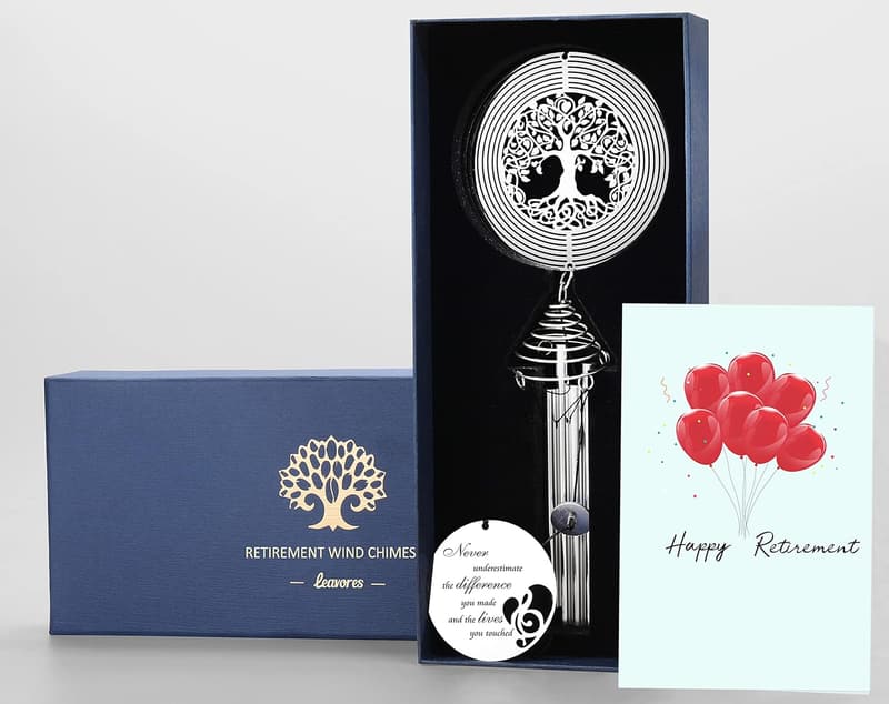Retirement Wind Chime - Tree of Life Spinner Gift for Any Retiree
