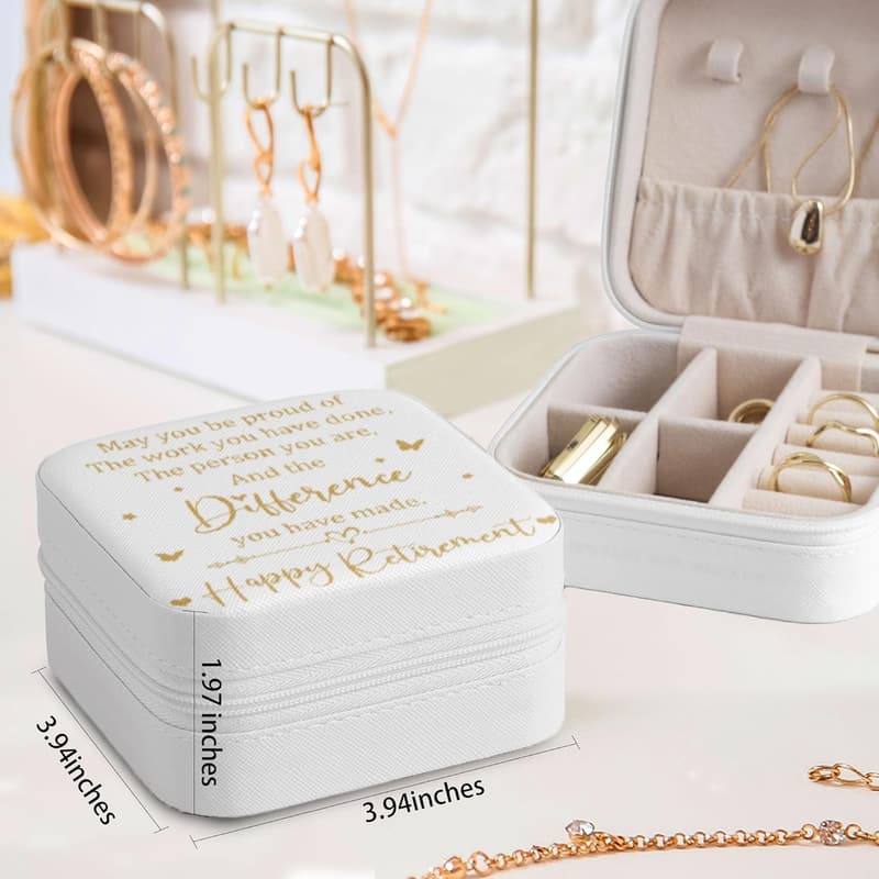 Retirement Jewelry Case Organizer for Women with Mirror