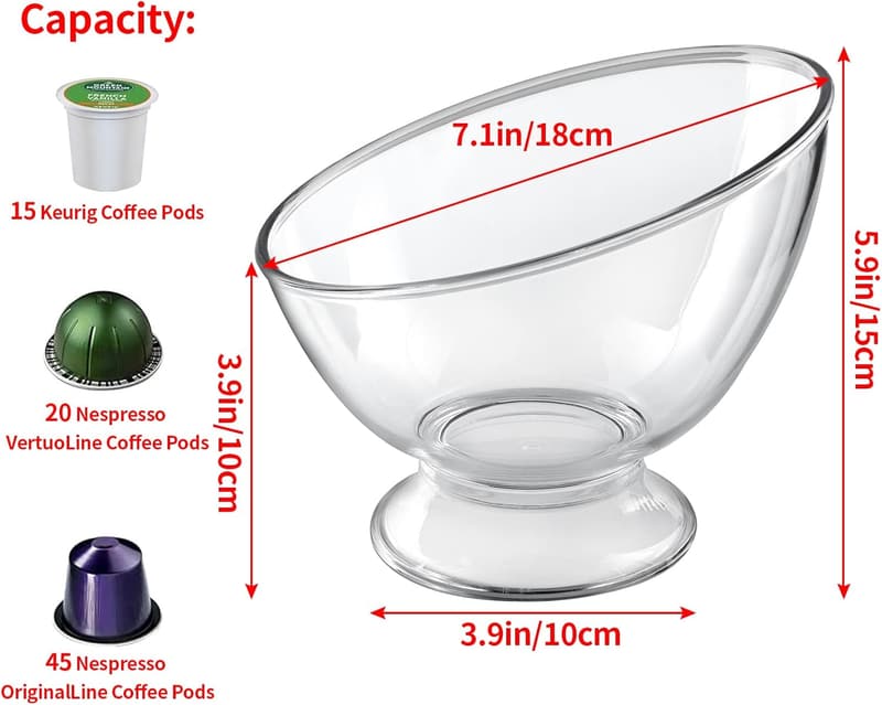 Coffee Pod Holder Bowl Organizer for Kitchen Counter