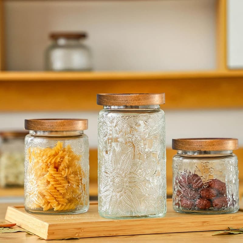 Airtight 32oz Vintage Glass Storage Jar with Lid
