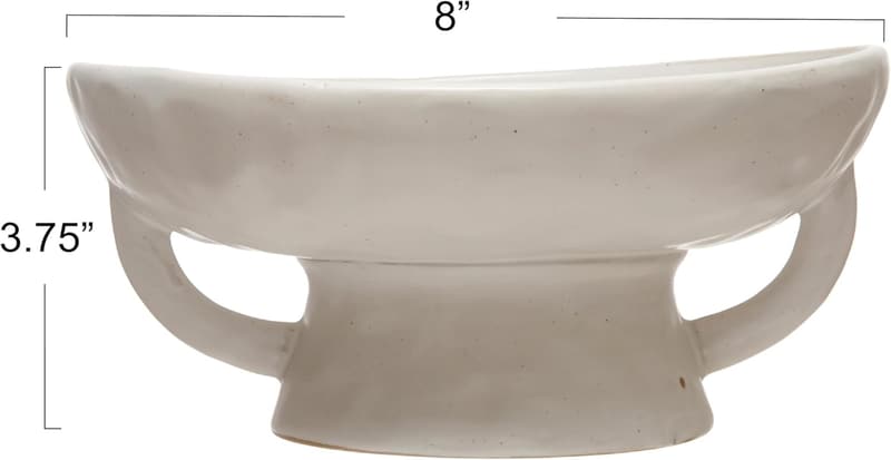 White Reactive Glaze Stoneware Bowl