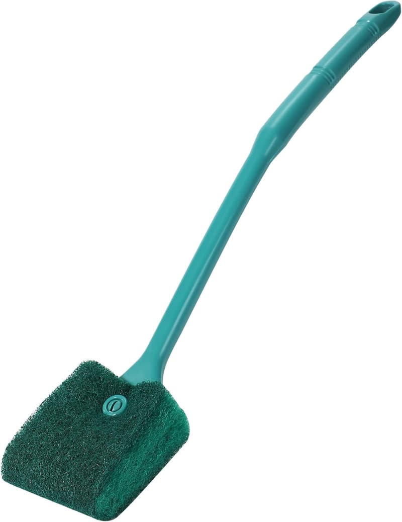 Aquarium Double-Sided Sponge Brush with Long Handle