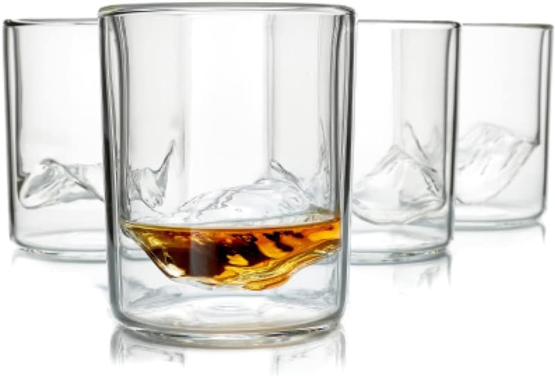 Rockies Mountain Bar Glasses Set - Lead-Free Crystal, 11.5 oz